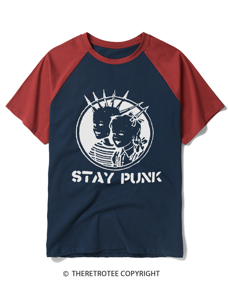 TheRetroTee Stay Punk Raglan Baseball T-Shirt