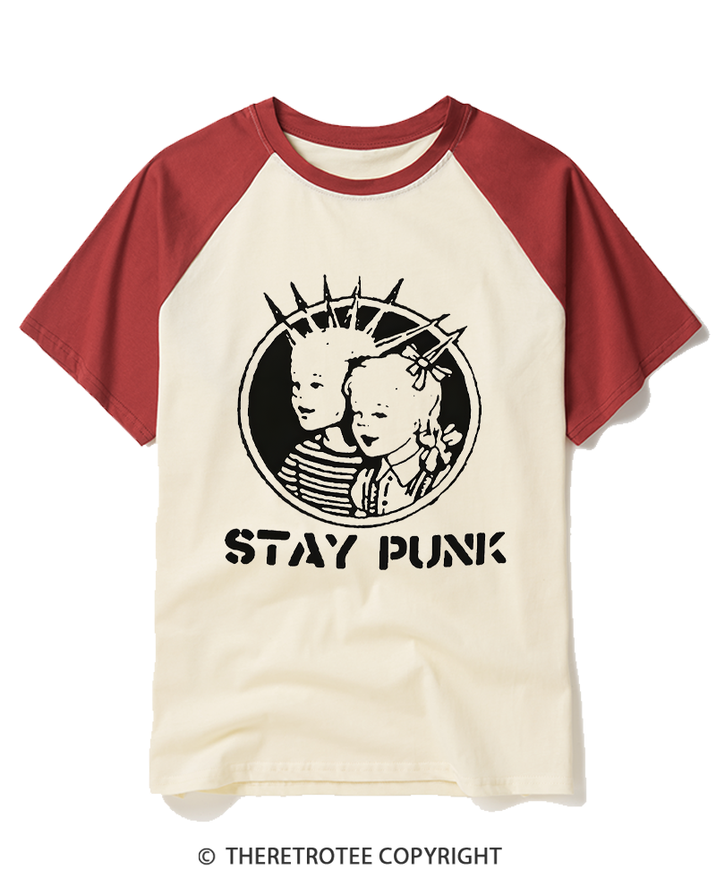TheRetroTee Stay Punk Raglan Baseball T-Shirt