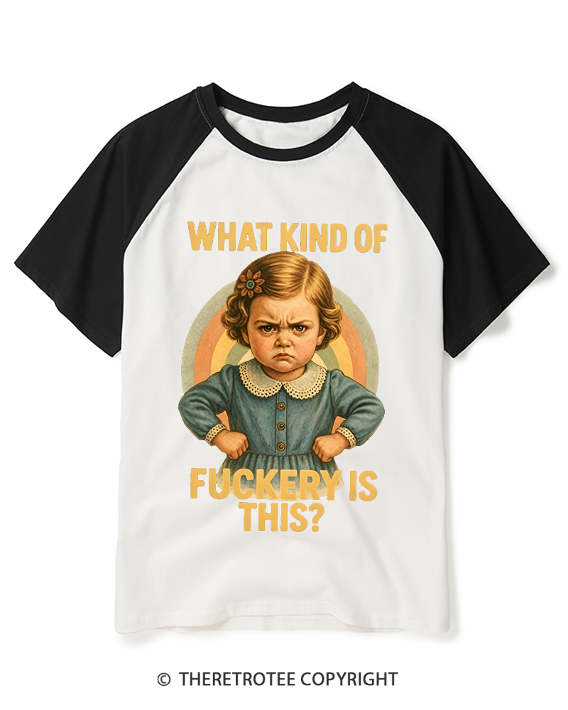 TheRetroTee What Kind of Fuckery Is This 1950s Raglan Baseball T-Shirt