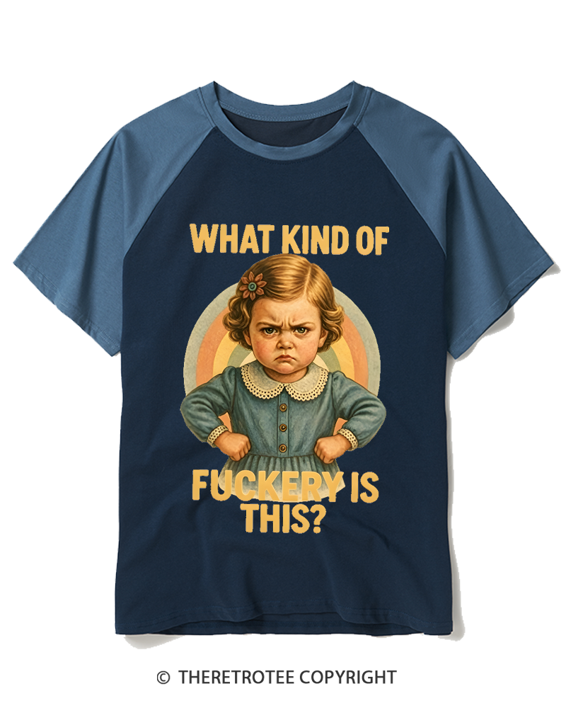 TheRetroTee What Kind of Fuckery Is This 1950s Raglan Baseball T-Shirt