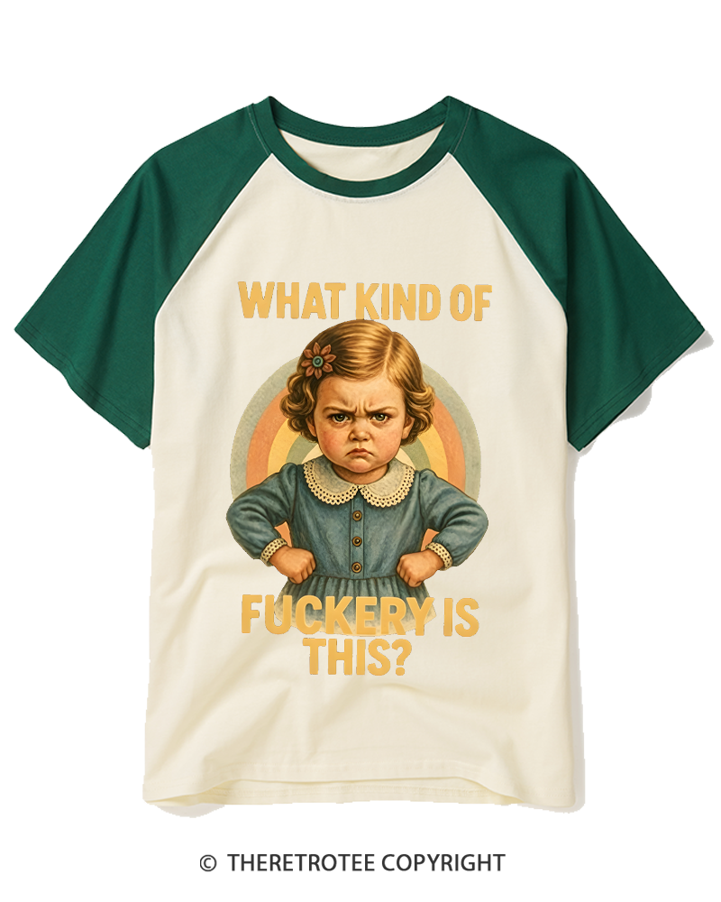 TheRetroTee What Kind of Fuckery Is This 1950s Raglan Baseball T-Shirt