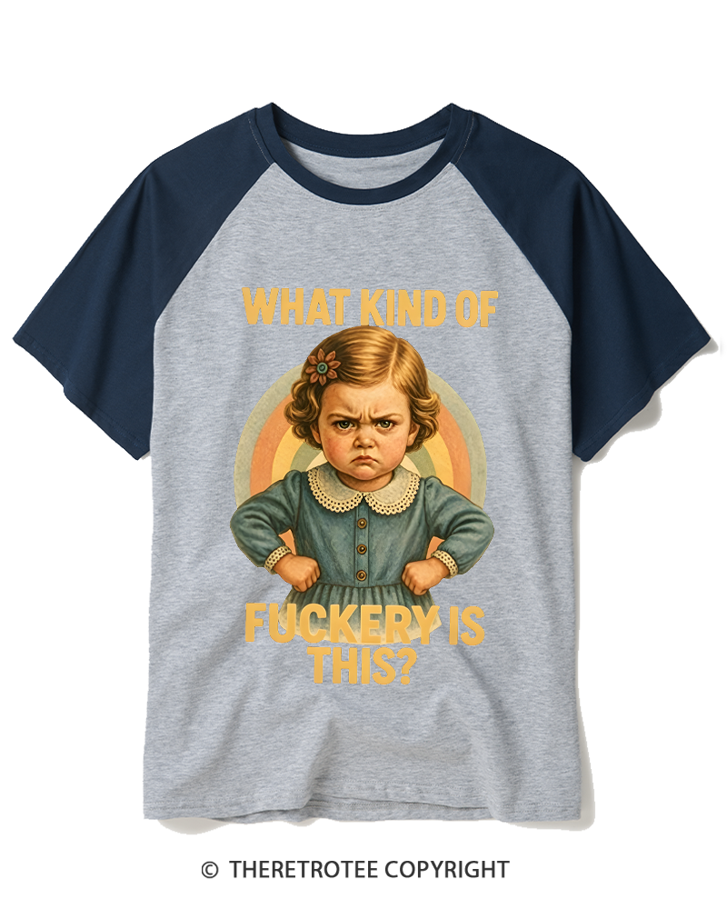TheRetroTee What Kind of Fuckery Is This 1950s Raglan Baseball T-Shirt