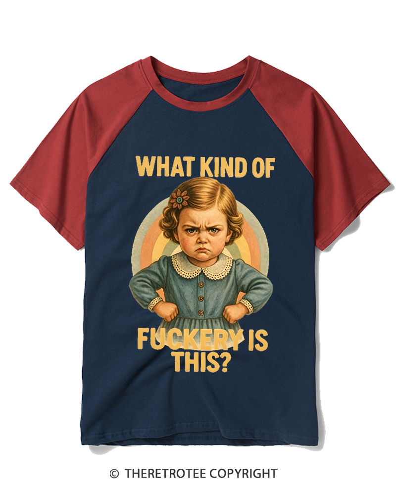 TheRetroTee What Kind of Fuckery Is This 1950s Raglan Baseball T-Shirt
