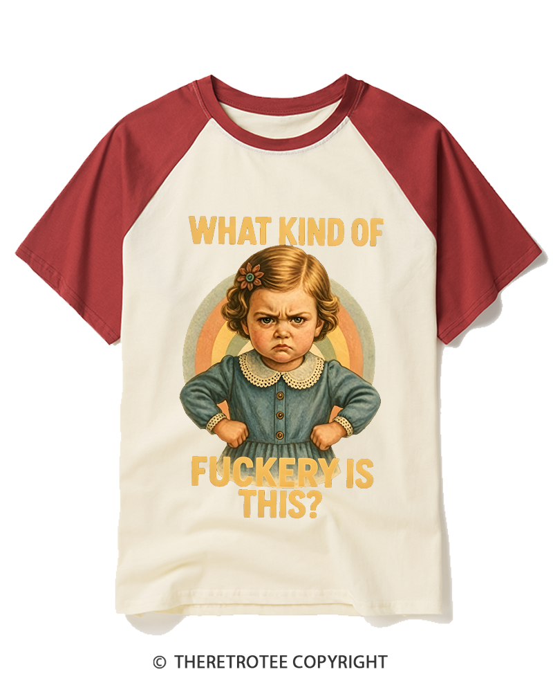 TheRetroTee What Kind of Fuckery Is This 1950s Raglan Baseball T-Shirt
