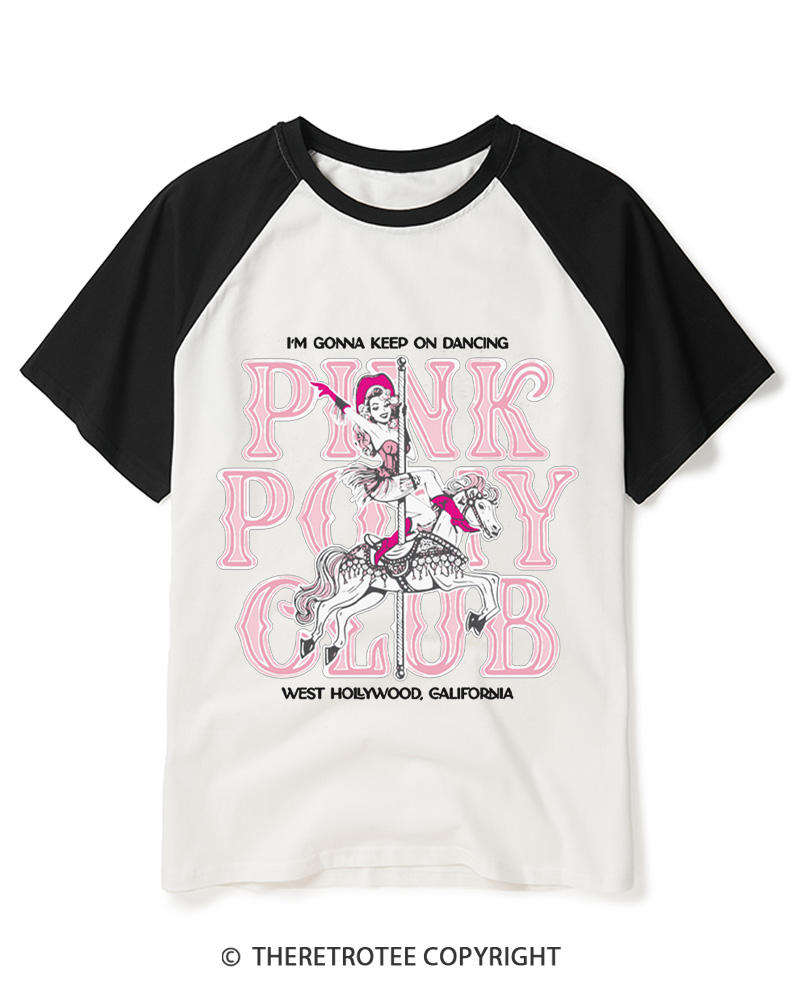 TheRetroTee I'm Gonna Keep On Dancing 1950s Raglan Baseball T-Shirt