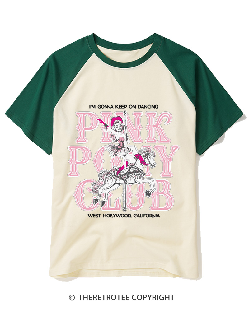 TheRetroTee I'm Gonna Keep On Dancing 1950s Raglan Baseball T-Shirt