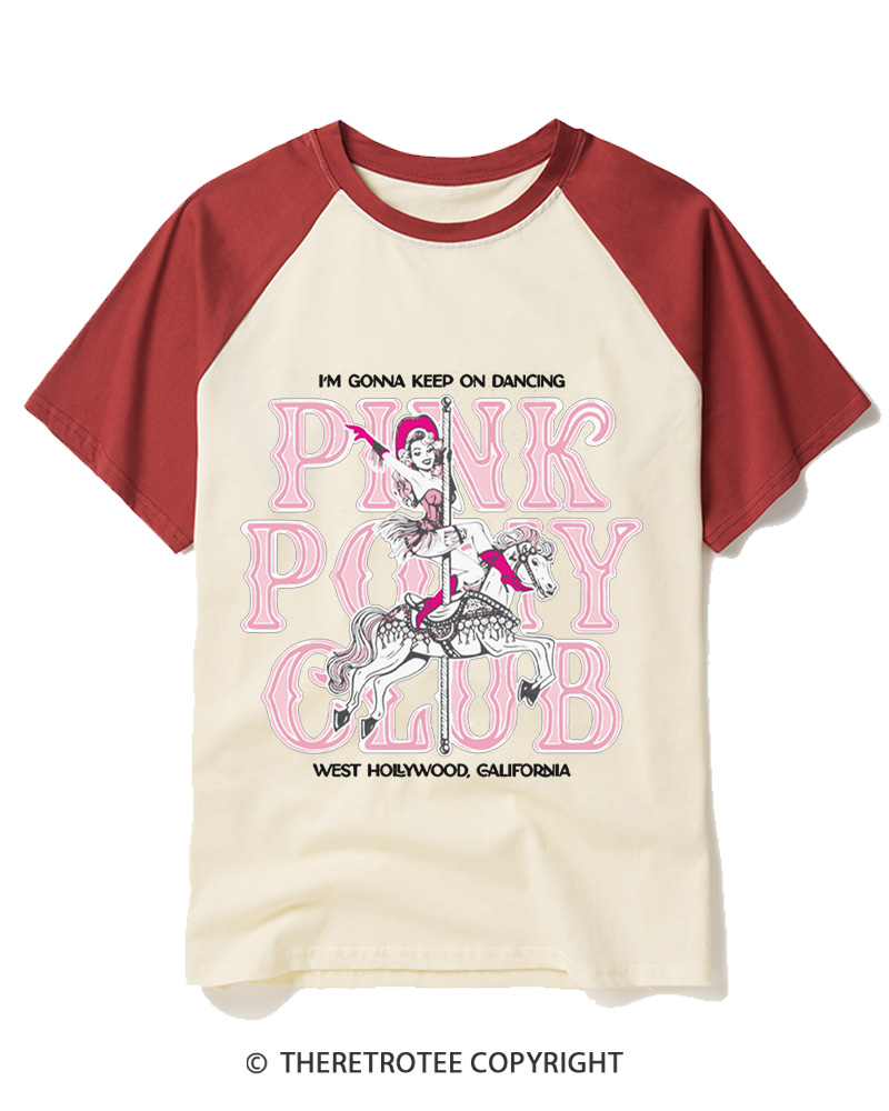 TheRetroTee I'm Gonna Keep On Dancing 1950s Raglan Baseball T-Shirt
