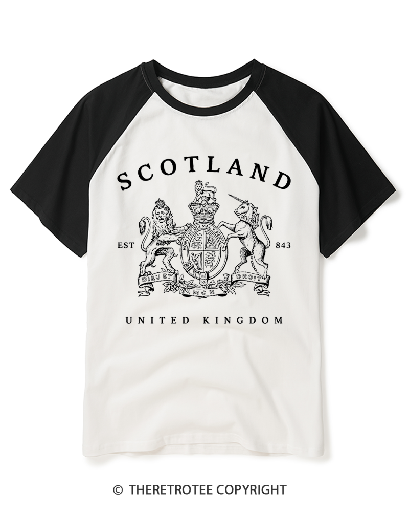 TheRetroTee Edinburgh Souvenir Raglan Baseball T-Shirt