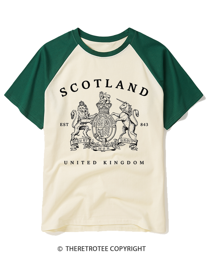 TheRetroTee Edinburgh Souvenir Raglan Baseball T-Shirt
