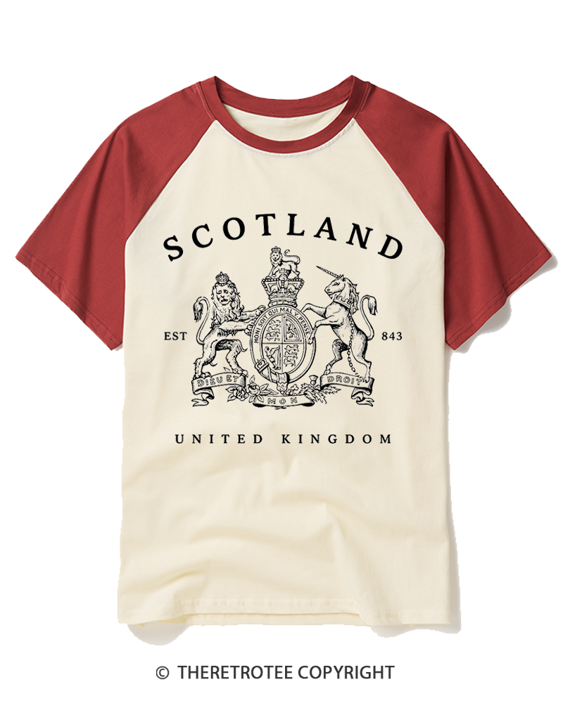TheRetroTee Edinburgh Souvenir Raglan Baseball T-Shirt