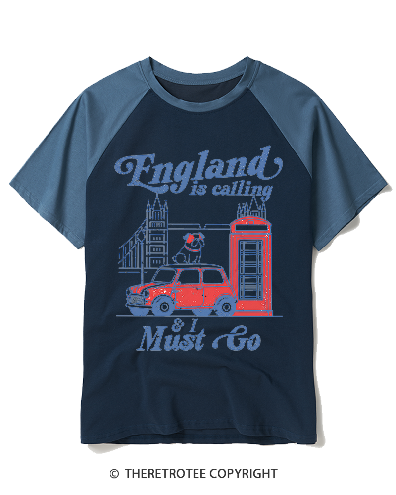 TheRetroTee England Is Calling 1970s Raglan Baseball T-Shirt
