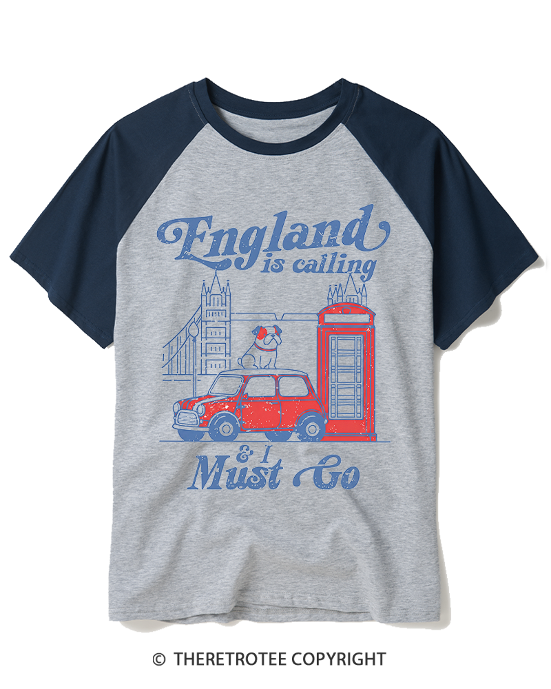 TheRetroTee England Is Calling 1970s Raglan Baseball T-Shirt