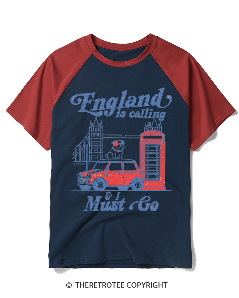 TheRetroTee England Is Calling 1970s Raglan Baseball T-Shirt