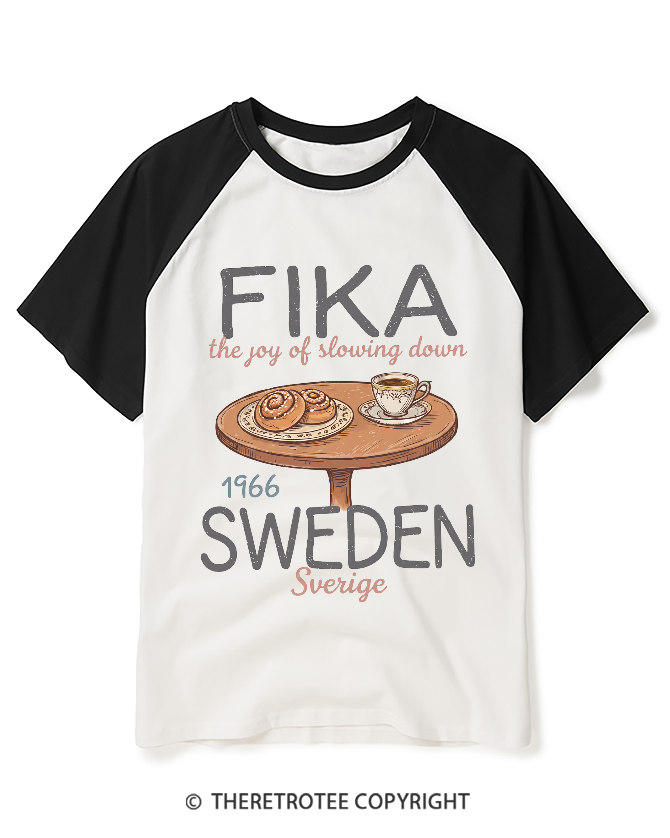 TheRetroTee FIKA 1960s Raglan Baseball T-Shirt