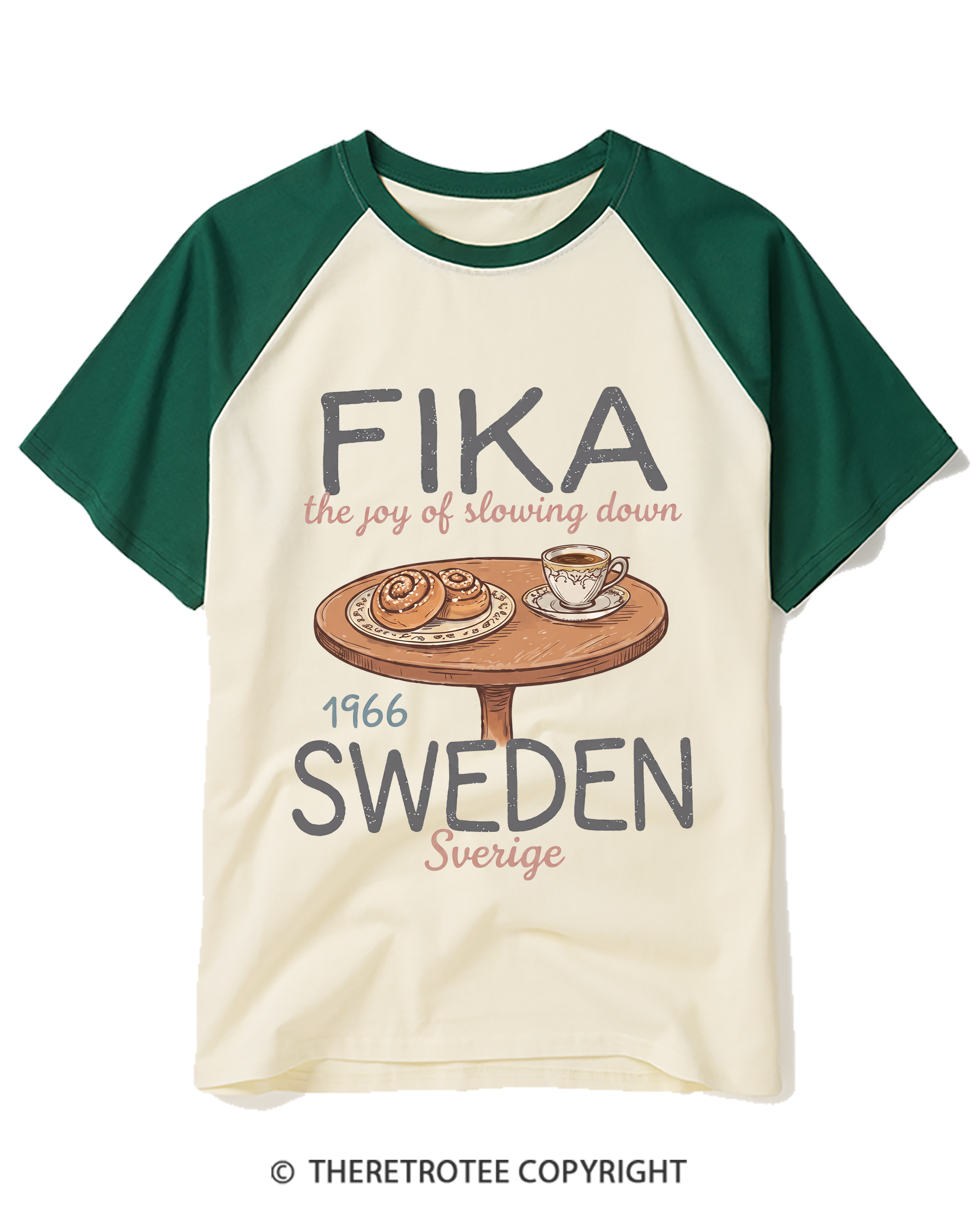 TheRetroTee FIKA 1960s Raglan Baseball T-Shirt