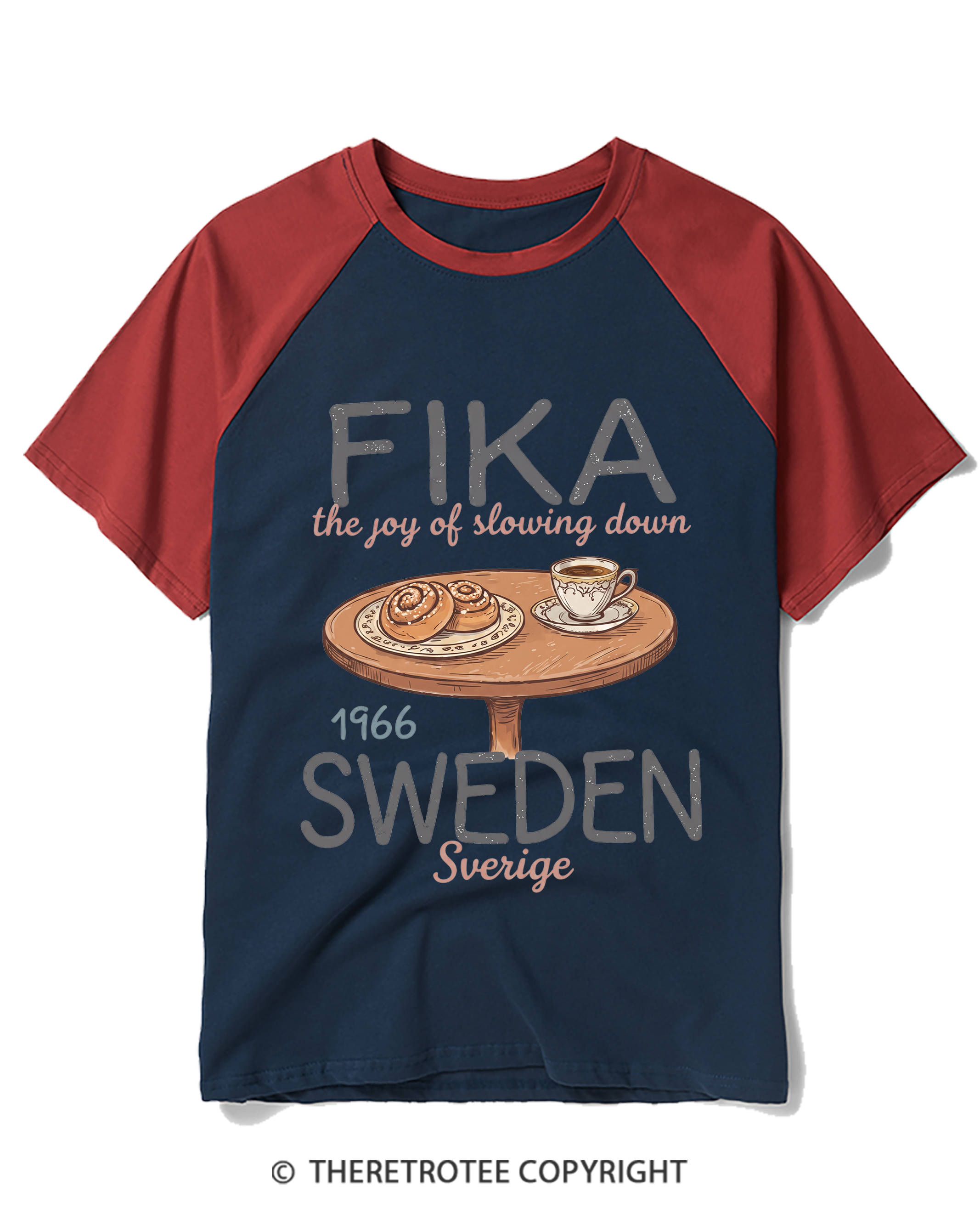 TheRetroTee FIKA 1960s Raglan Baseball T-Shirt