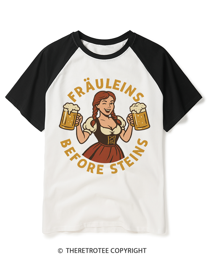 TheRetroTee Funny Oktoberfest 1950s Raglan Baseball T-Shirt