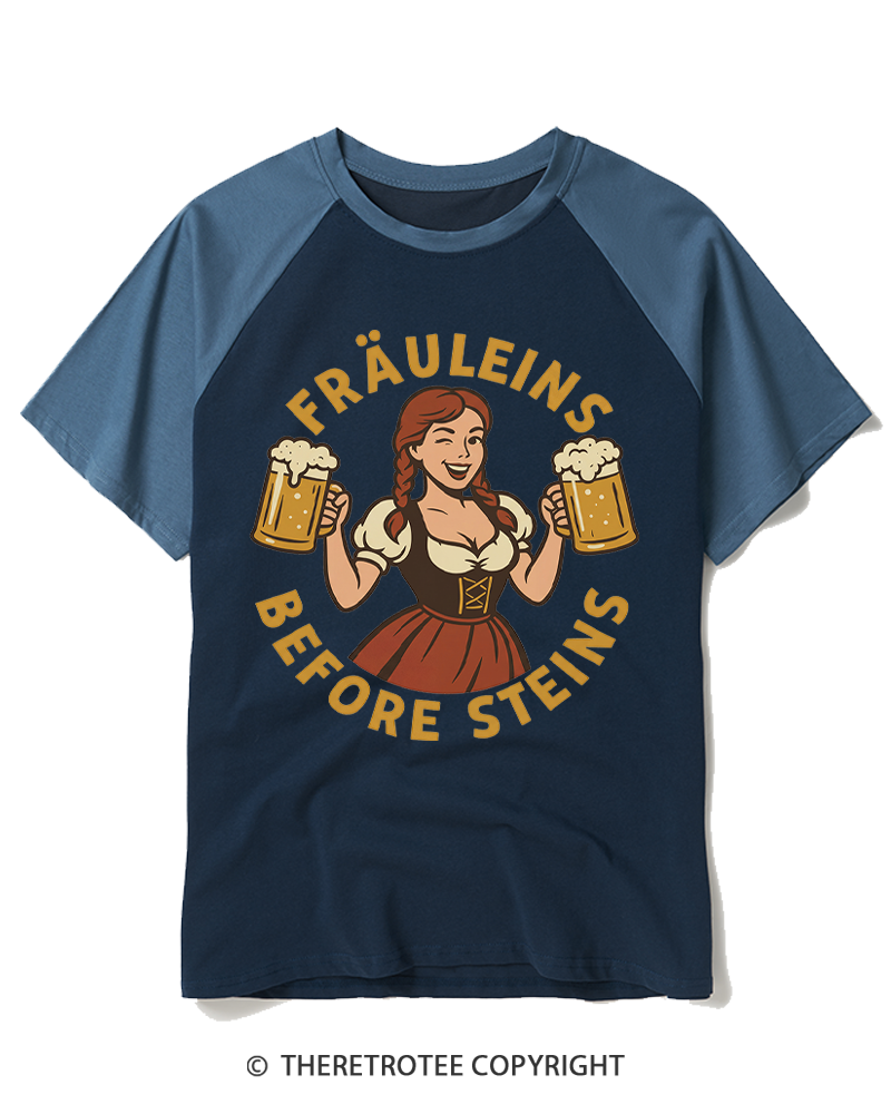 TheRetroTee Funny Oktoberfest 1950s Raglan Baseball T-Shirt