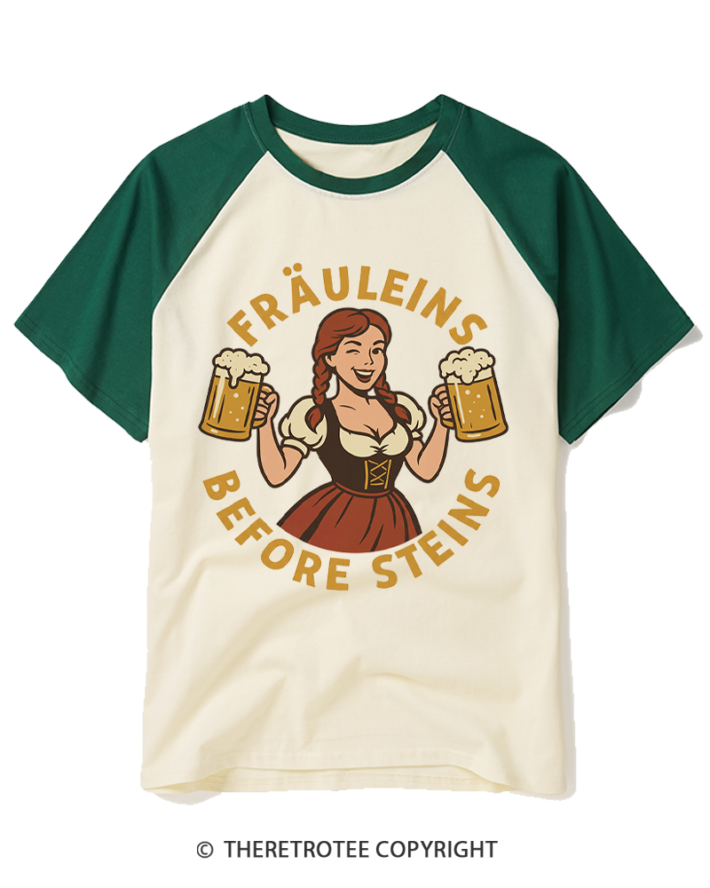 TheRetroTee Funny Oktoberfest 1950s Raglan Baseball T-Shirt