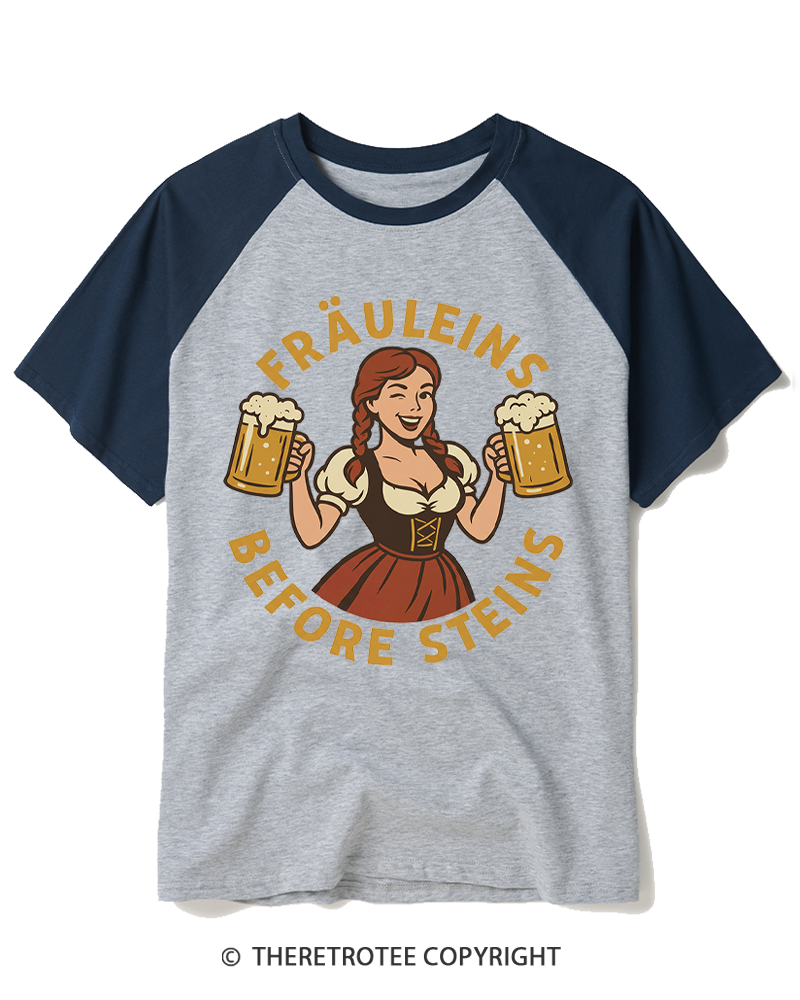 TheRetroTee Funny Oktoberfest 1950s Raglan Baseball T-Shirt
