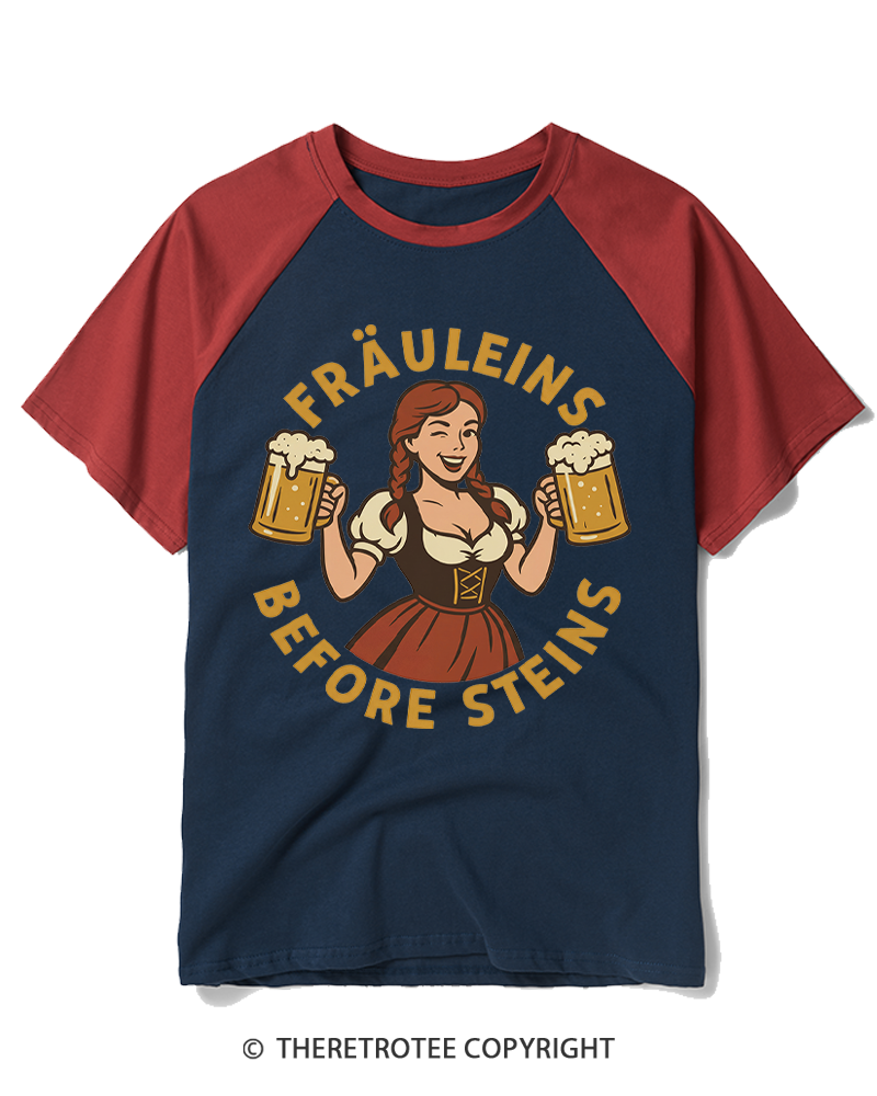 TheRetroTee Funny Oktoberfest 1950s Raglan Baseball T-Shirt