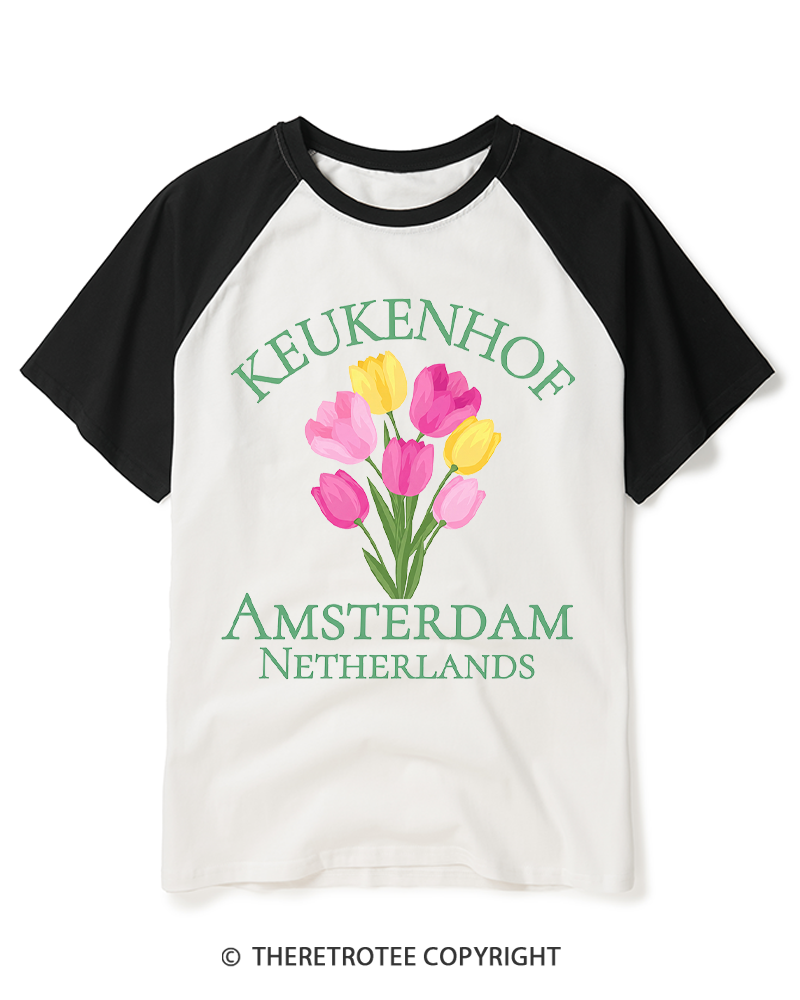 TheRetroTee Netherlands Heritage 1970s Raglan Baseball T-Shirt