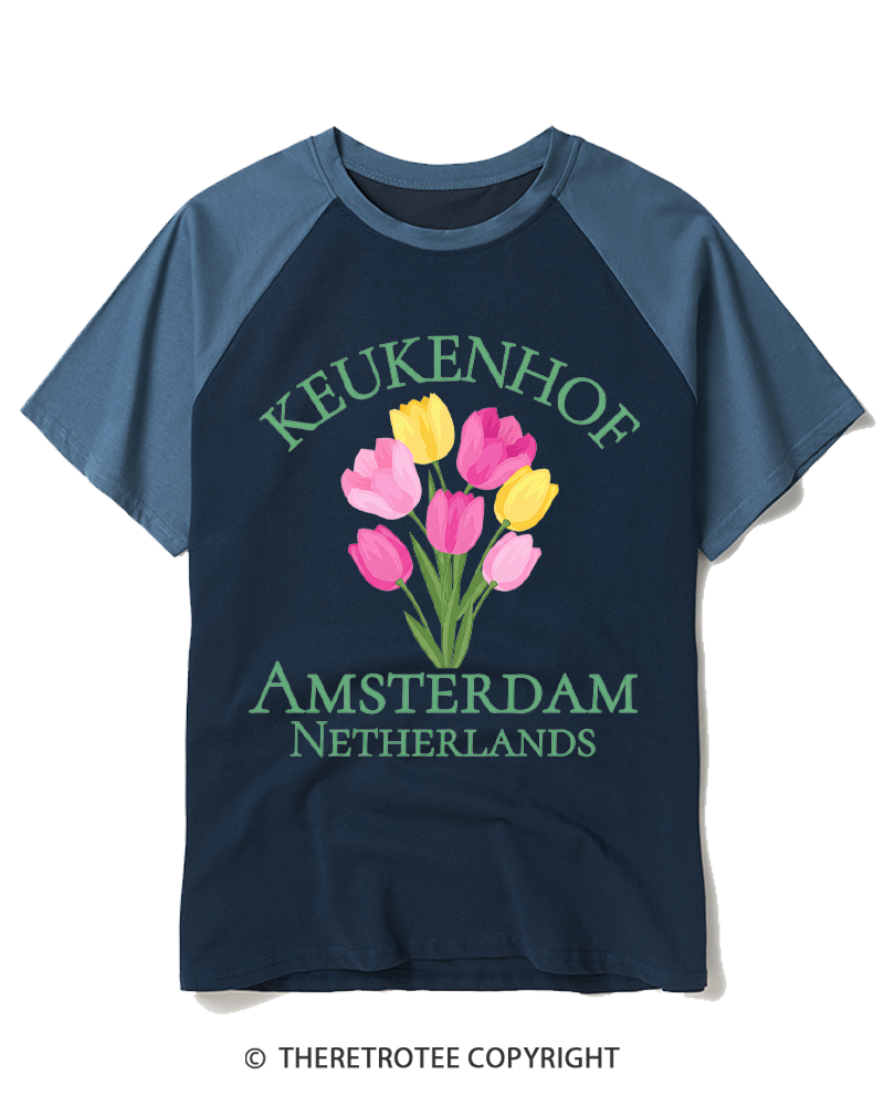 TheRetroTee Netherlands Heritage 1970s Raglan Baseball T-Shirt
