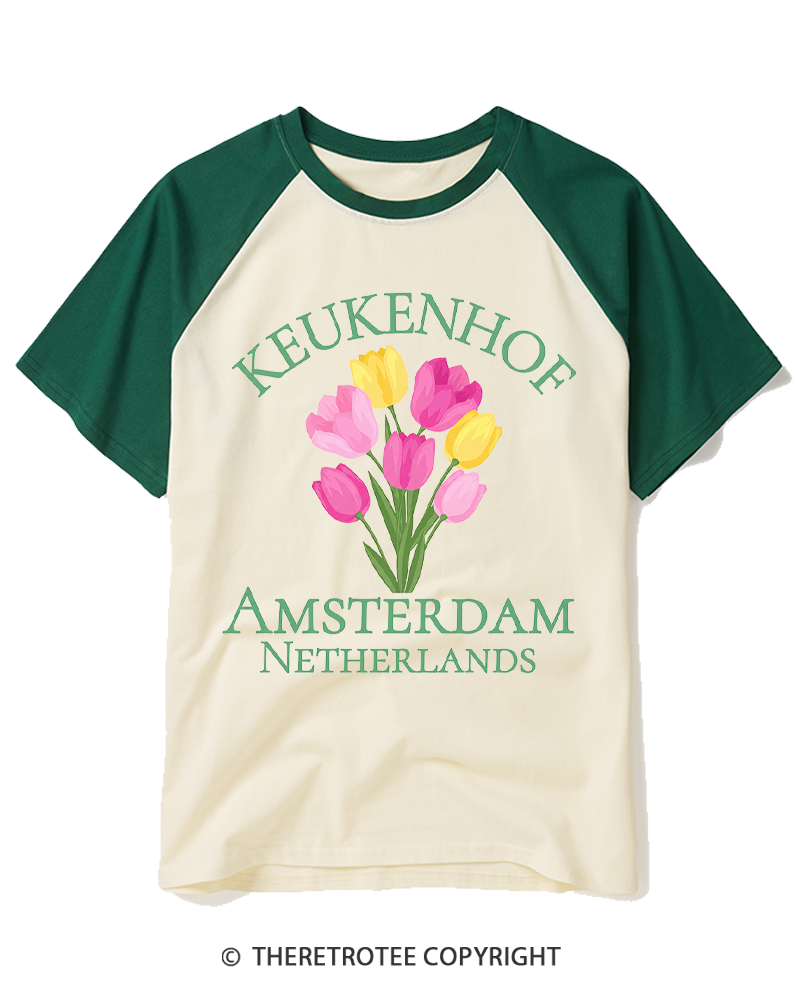 TheRetroTee Netherlands Heritage 1970s Raglan Baseball T-Shirt