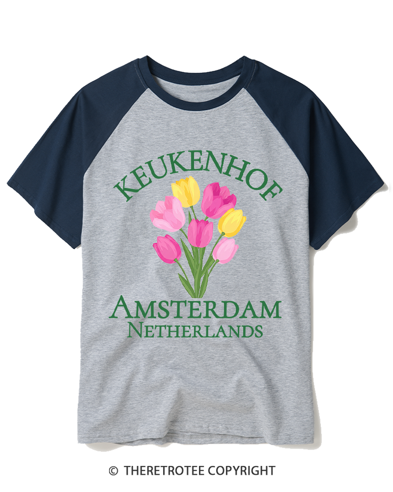 TheRetroTee Netherlands Heritage 1970s Raglan Baseball T-Shirt