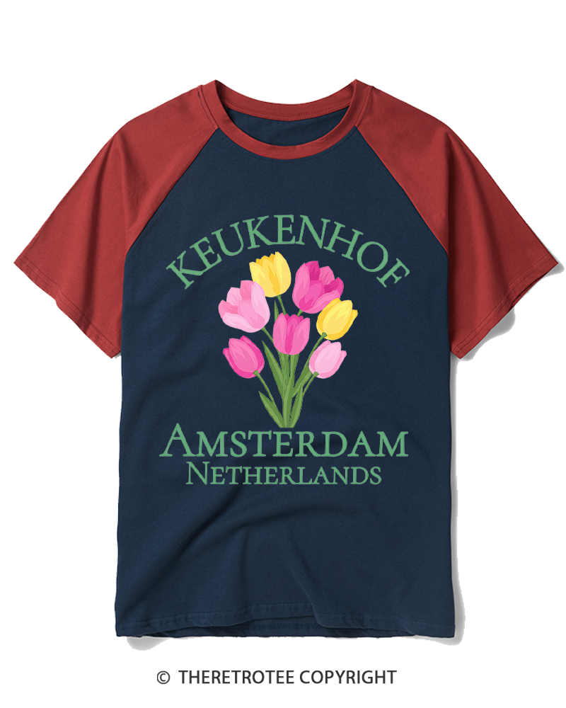 TheRetroTee Netherlands Heritage 1970s Raglan Baseball T-Shirt