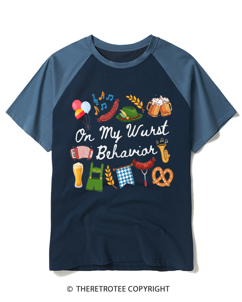 TheRetroTee Oktoberfest 2000s Raglan Baseball T-Shirt