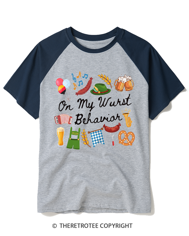 TheRetroTee Oktoberfest 2000s Raglan Baseball T-Shirt