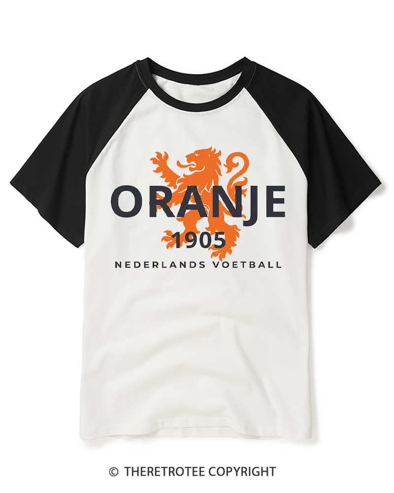 TheRetroTee Vintage Netherlands Raglan Baseball T-Shirt