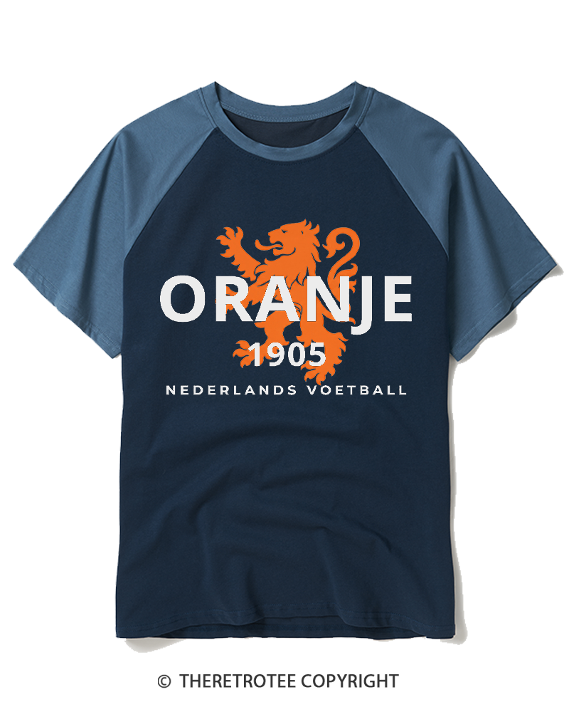TheRetroTee Vintage Netherlands Raglan Baseball T-Shirt