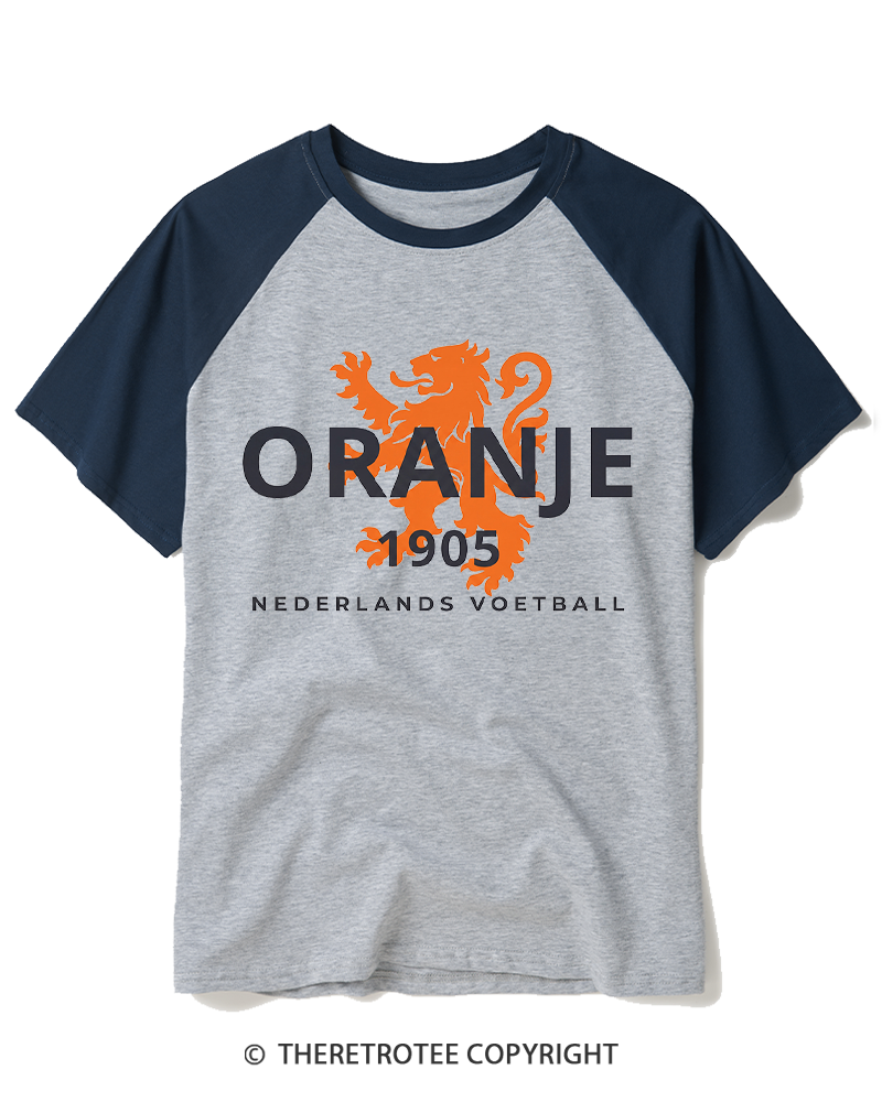 TheRetroTee Vintage Netherlands Raglan Baseball T-Shirt