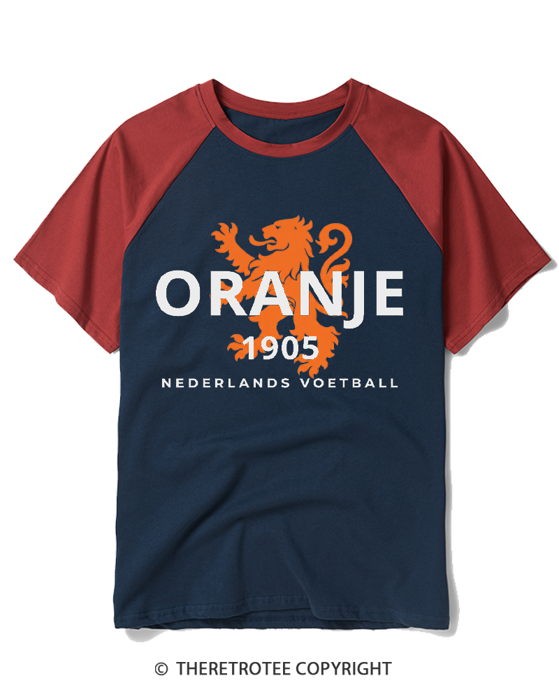 TheRetroTee Vintage Netherlands Raglan Baseball T-Shirt
