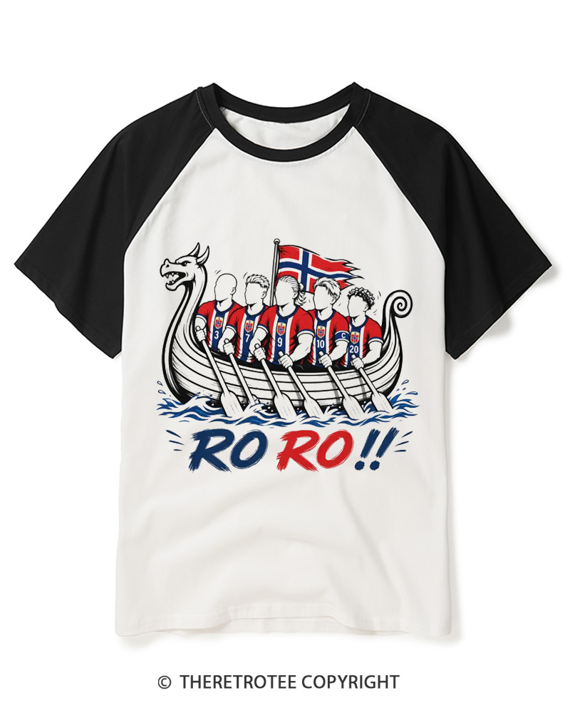 TheRetroTee RO RO Norway Fan Raglan Baseball T-Shirt