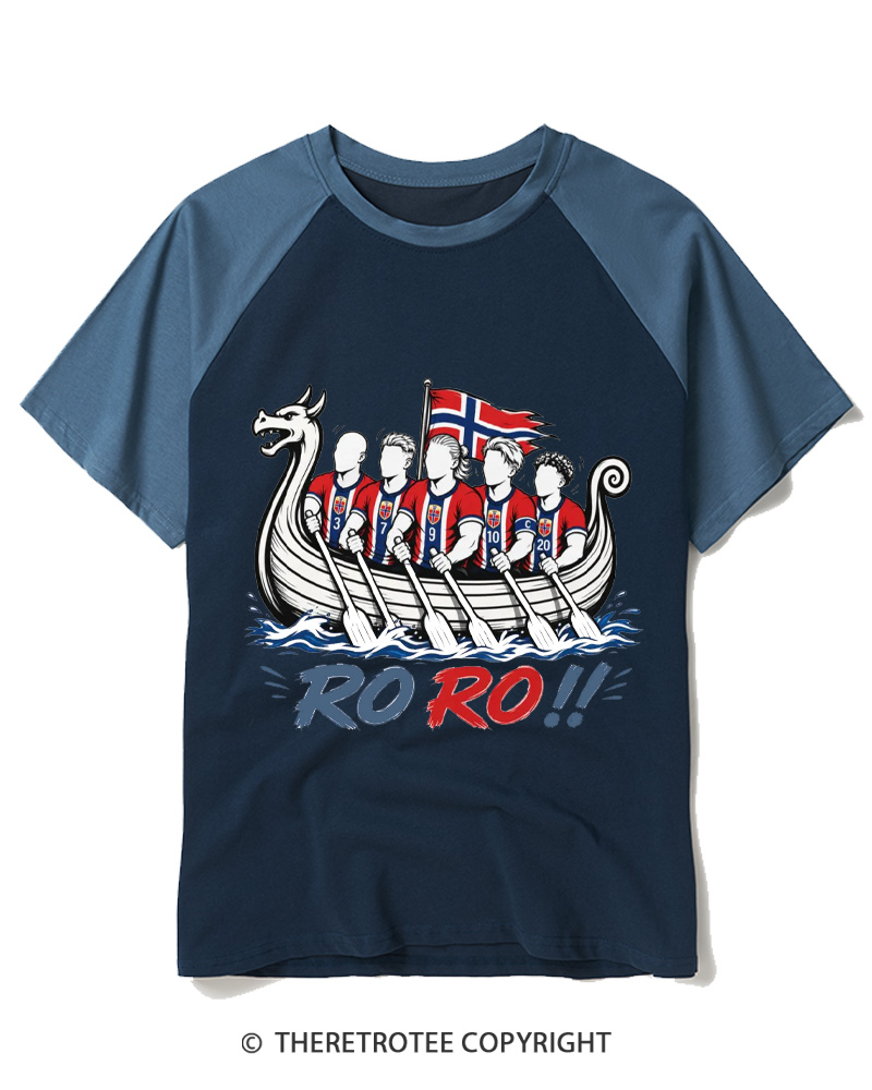 TheRetroTee RO RO Norway Fan Raglan Baseball T-Shirt