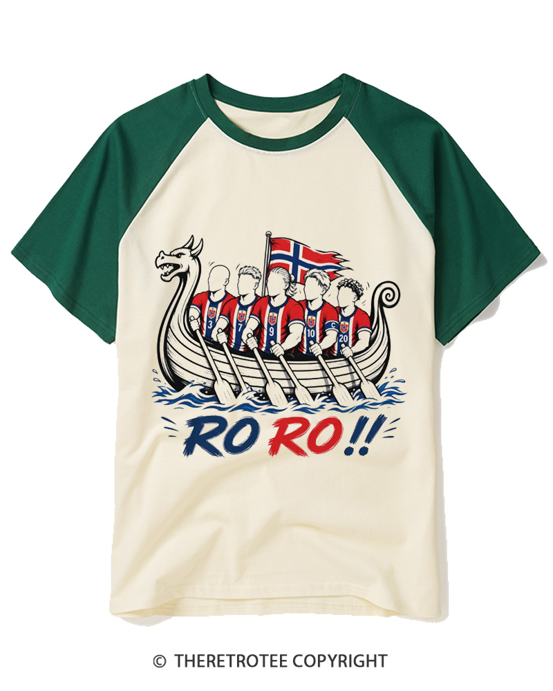 TheRetroTee RO RO Norway Fan Raglan Baseball T-Shirt
