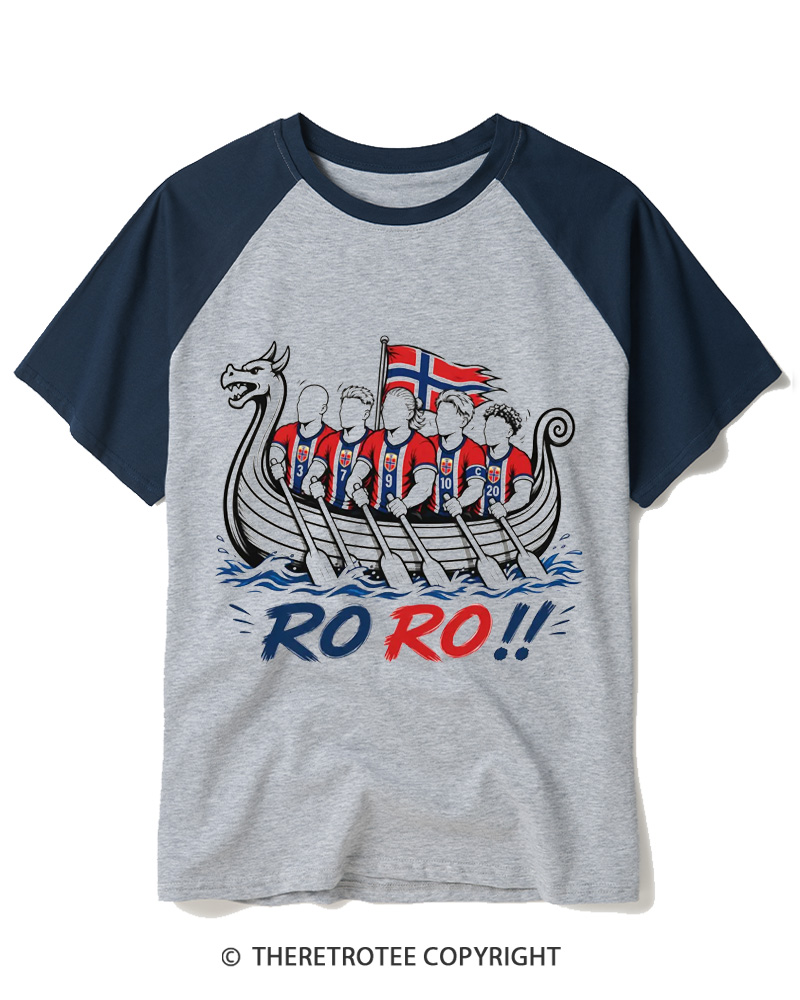 TheRetroTee RO RO Norway Fan Raglan Baseball T-Shirt