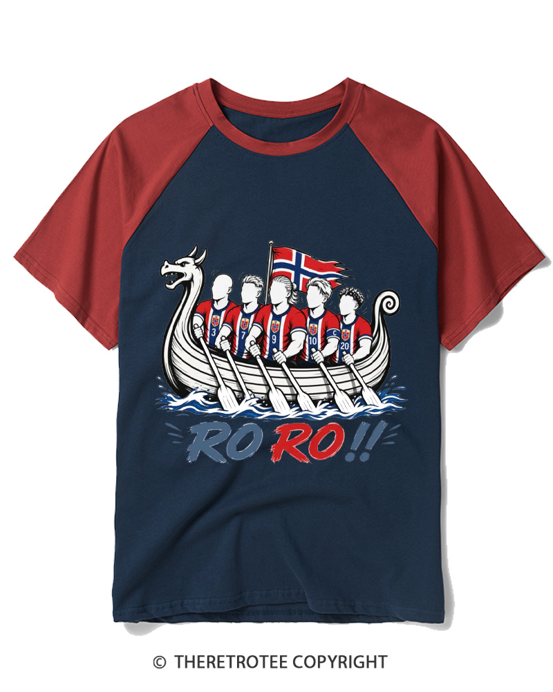 TheRetroTee RO RO Norway Fan Raglan Baseball T-Shirt