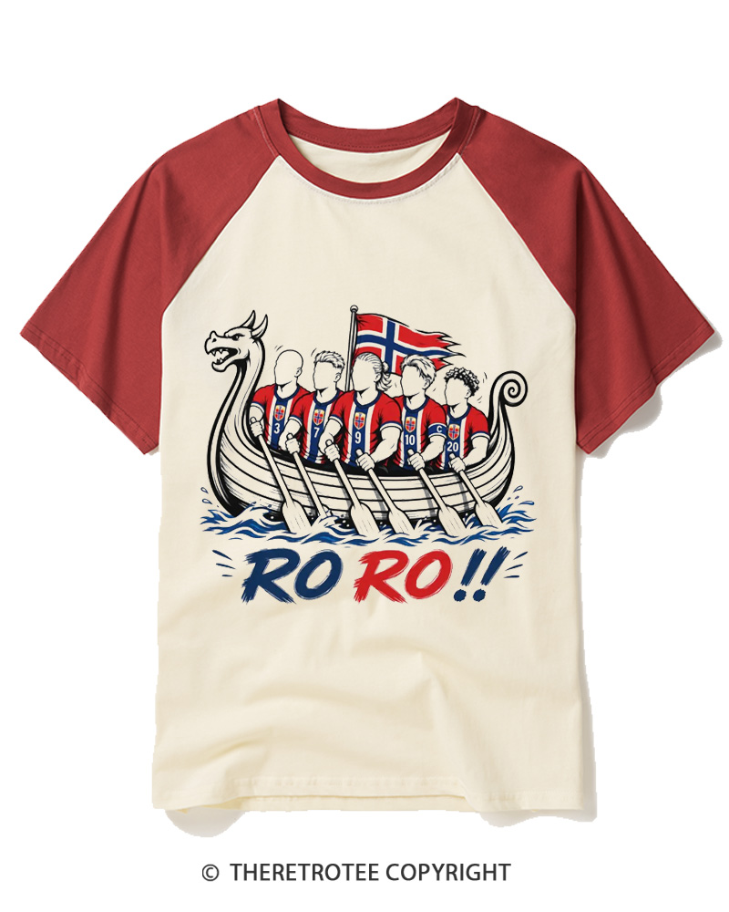 TheRetroTee RO RO Norway Fan Raglan Baseball T-Shirt