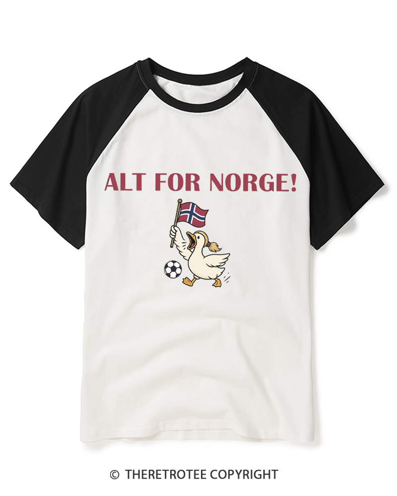 TheRetroTee Alt for Norge Raglan Baseball T-Shirt