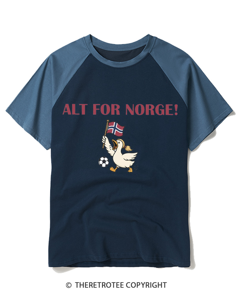 TheRetroTee Alt for Norge Raglan Baseball T-Shirt