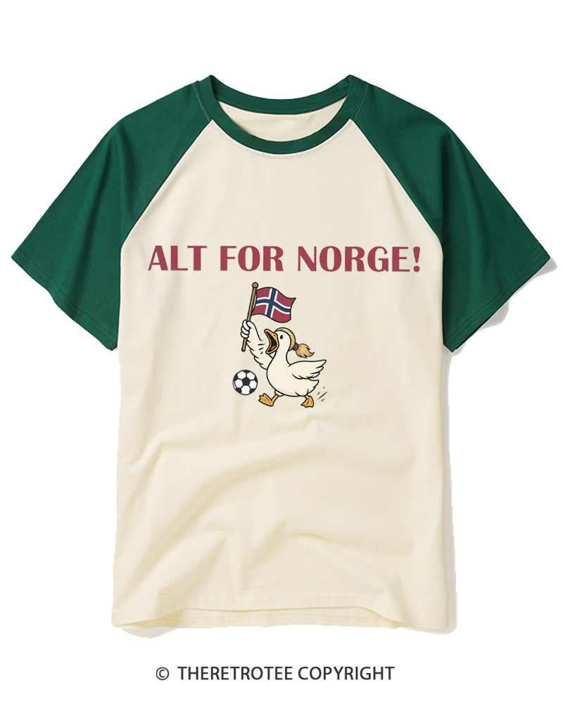 TheRetroTee Alt for Norge Raglan Baseball T-Shirt