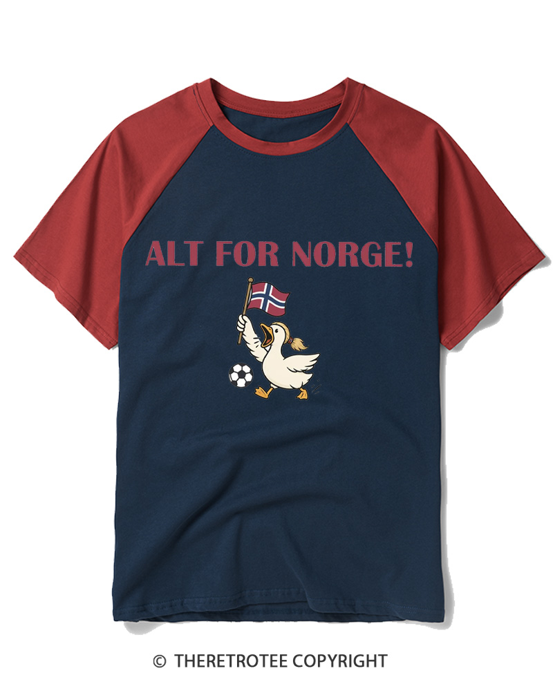 TheRetroTee Alt for Norge Raglan Baseball T-Shirt