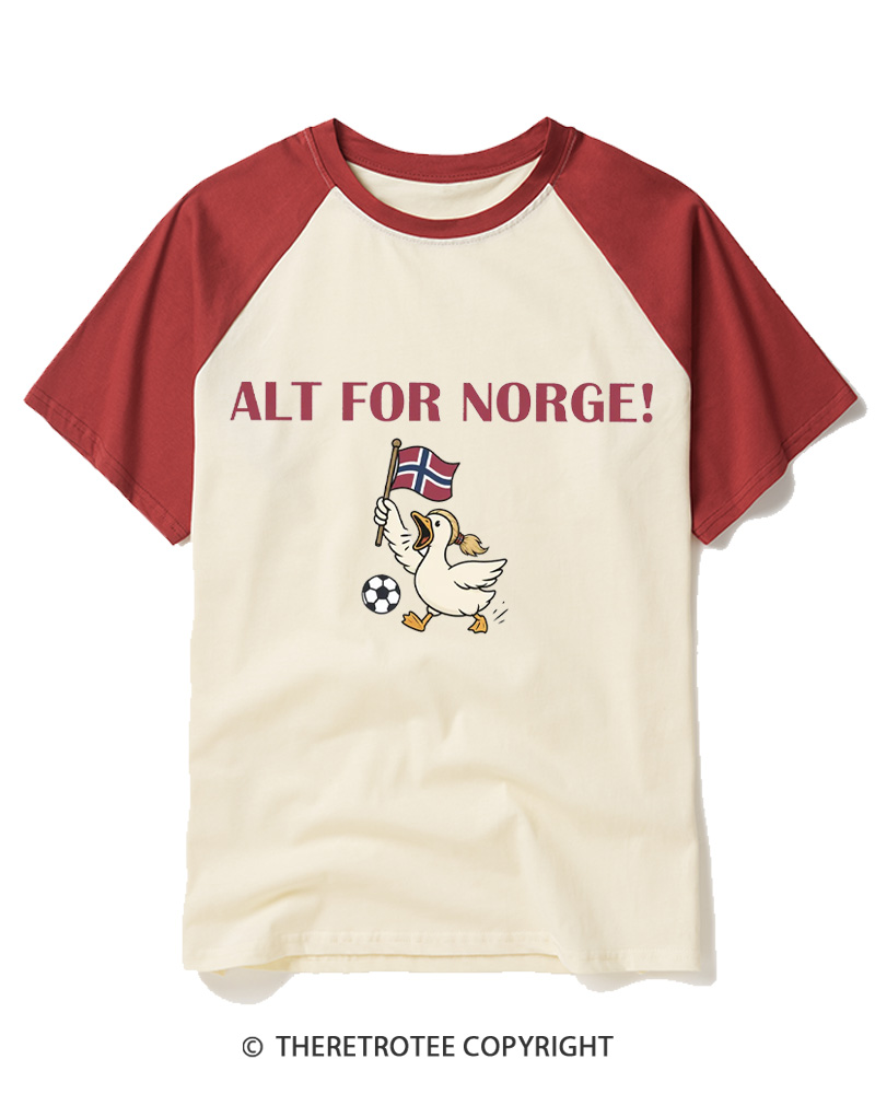 TheRetroTee Alt for Norge Raglan Baseball T-Shirt