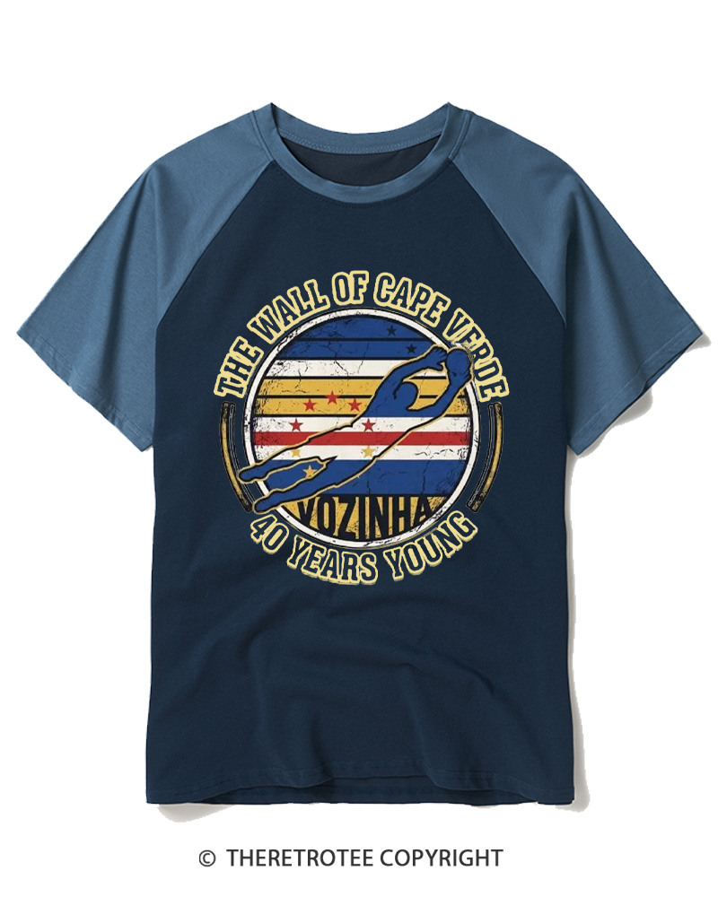 TheRetroTee Cape Verde Vintage Raglan Baseball T-Shirt