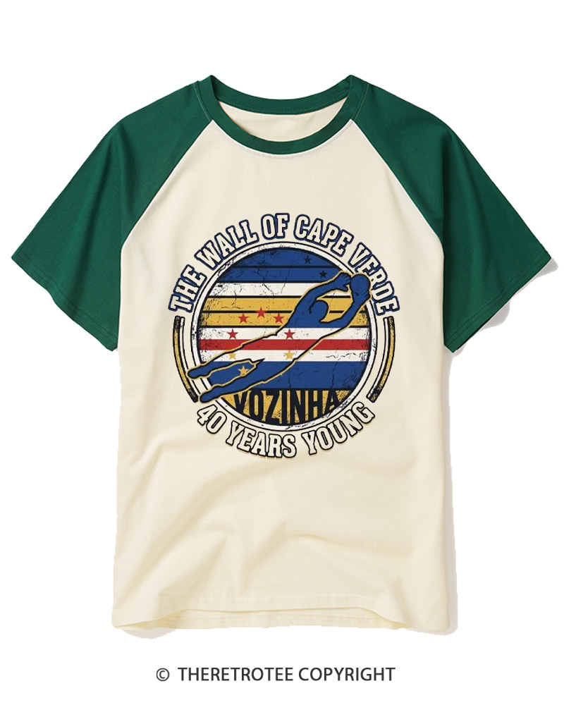 TheRetroTee Cape Verde Vintage Raglan Baseball T-Shirt