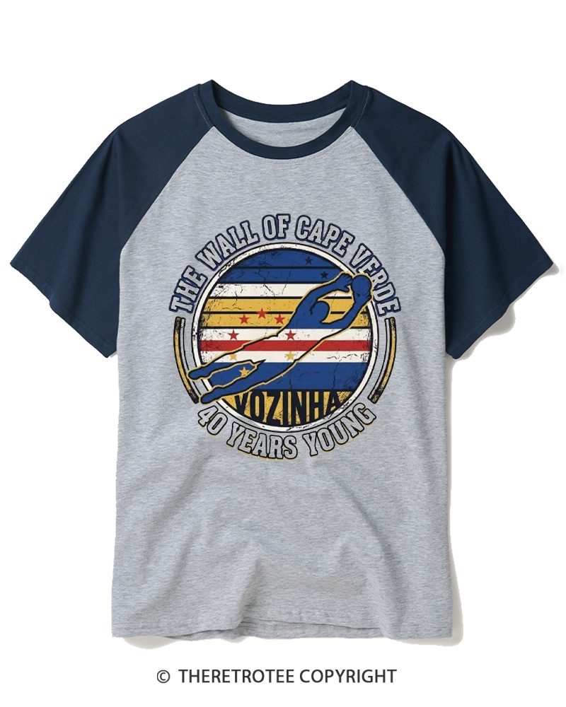 TheRetroTee Cape Verde Vintage Raglan Baseball T-Shirt